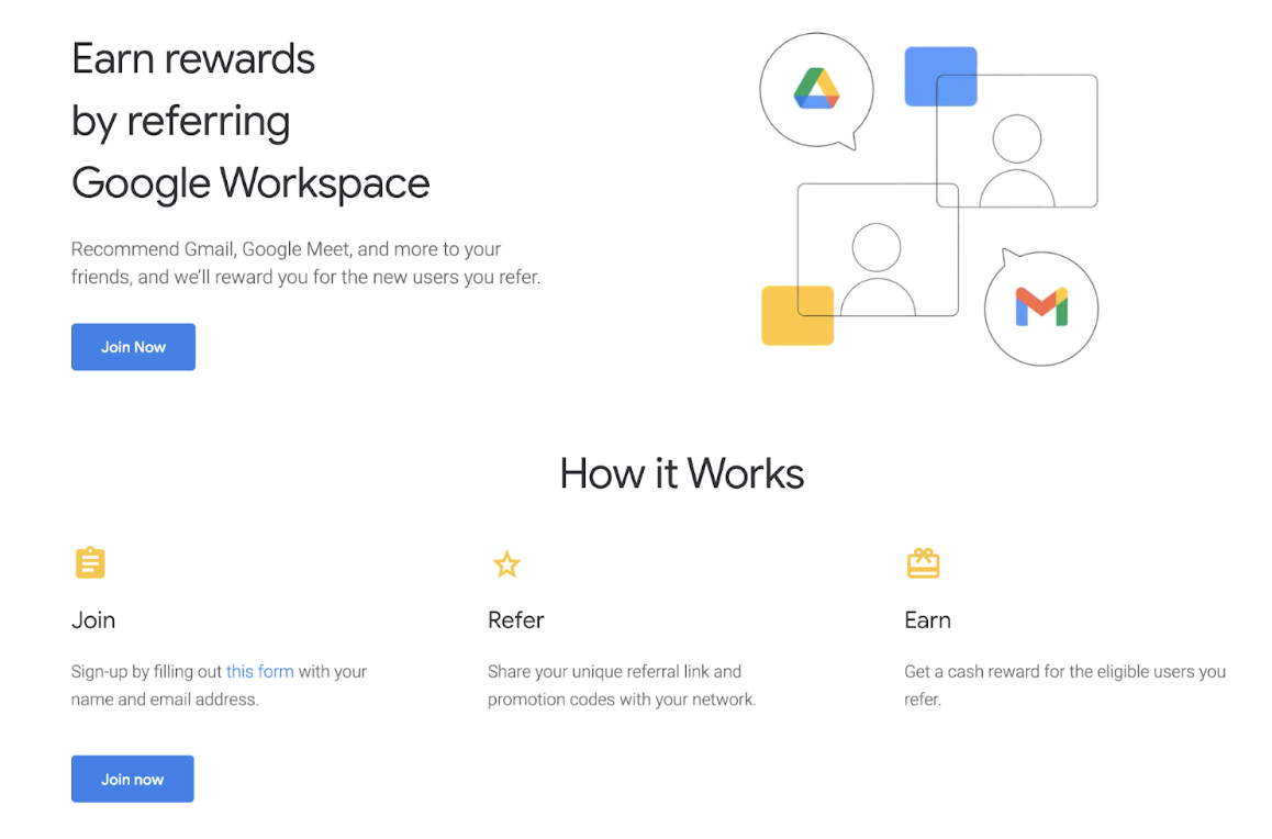 Google's referral reward program.