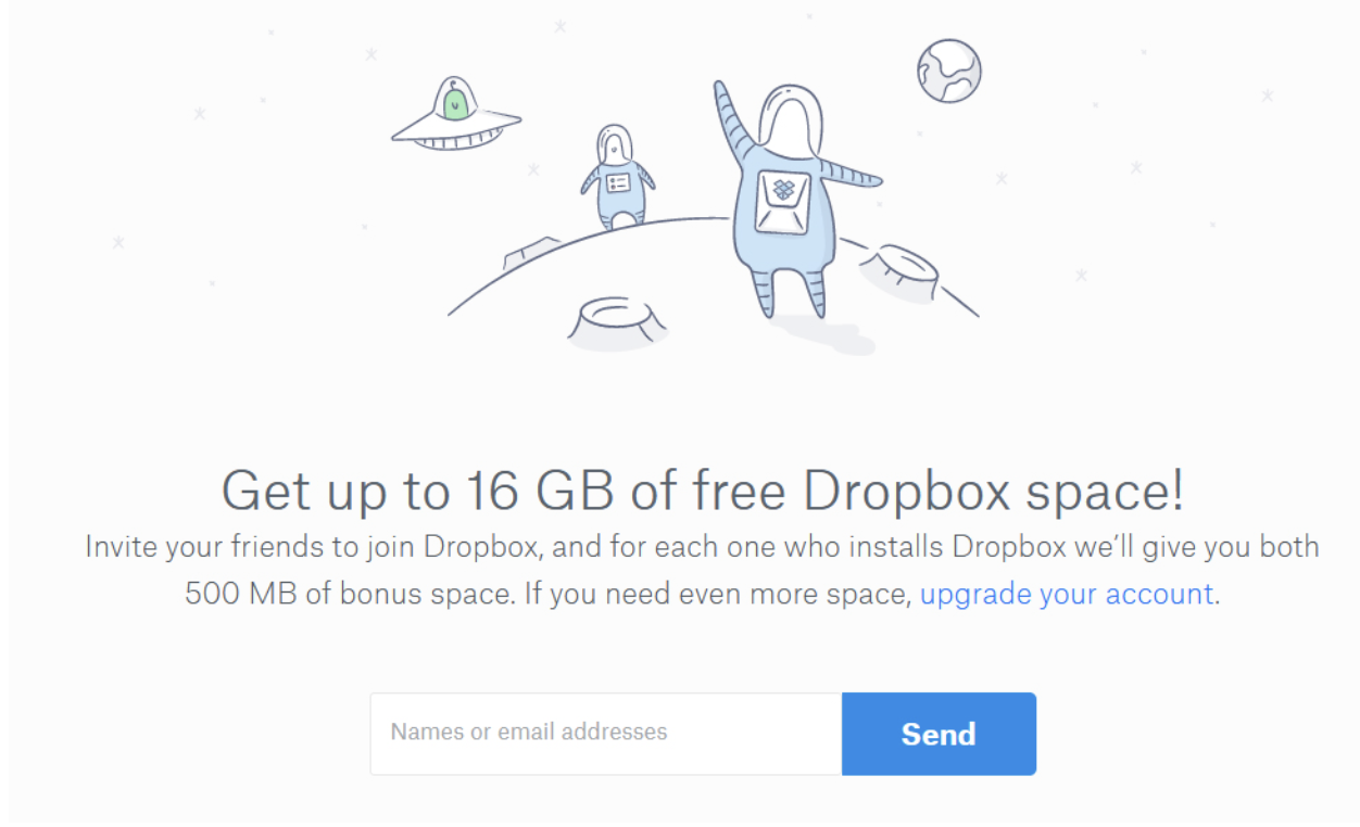 The Dropbox referral offer.