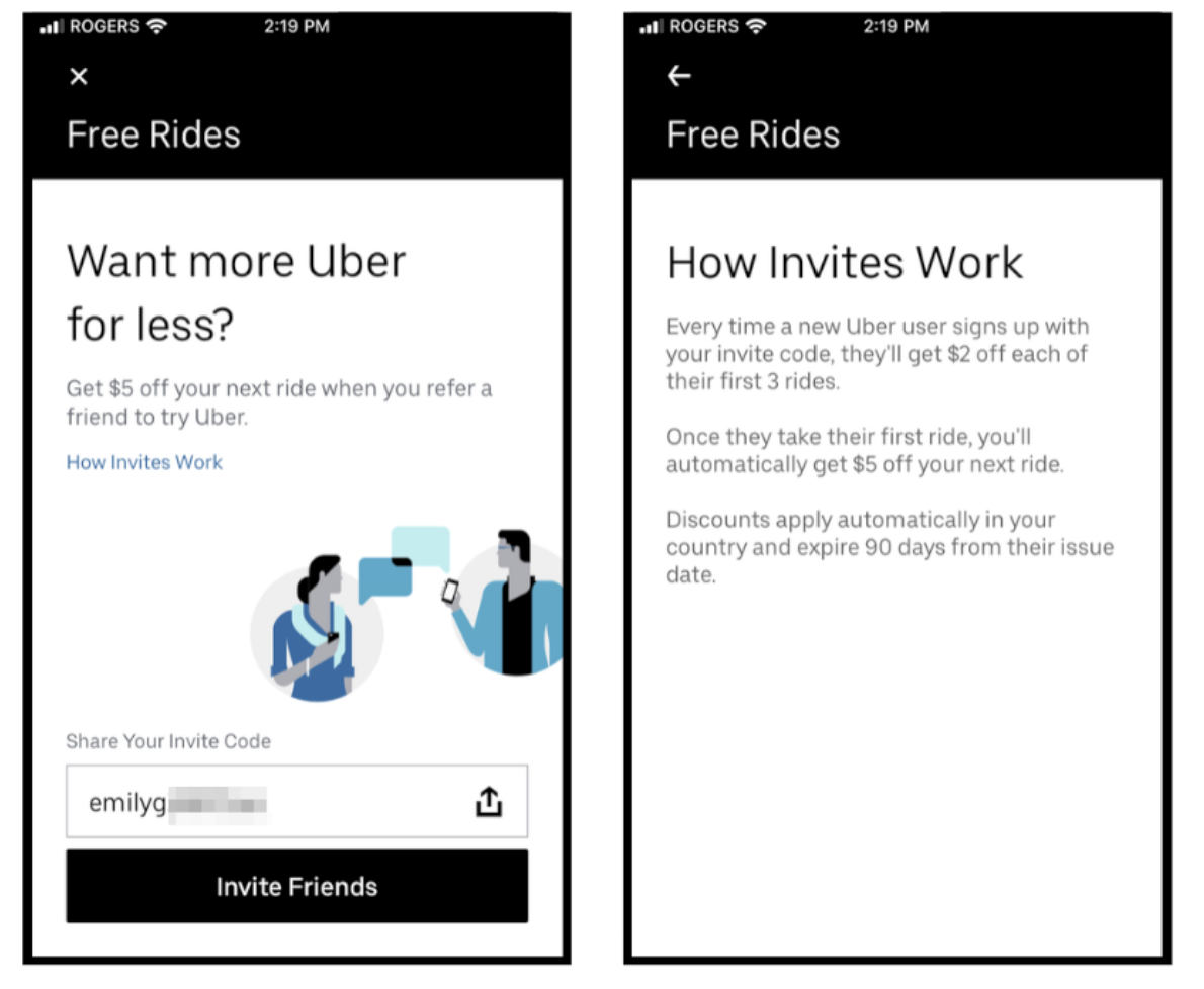 The Uber referral offer.