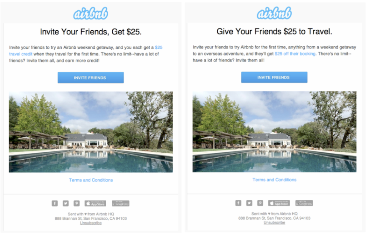 The Airbnb referral offer.