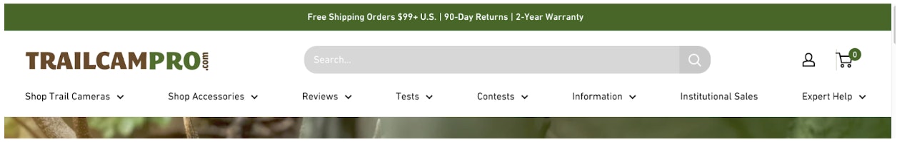 Trail Camp Pro's offer for free shipping.