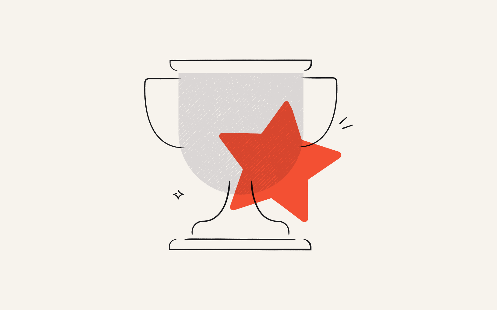 A trophy and a red star.