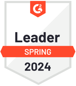 The G2 leader badge for Spring 2024.