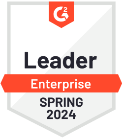 The G2 leader enterprise badge for Spring 2024.