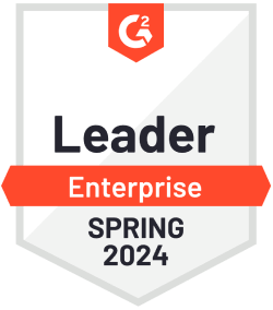 The G2 leader enterprise badge for Spring 2024.