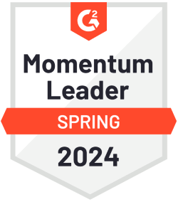 The G2 Momentum Leader badge for Spring 2024.