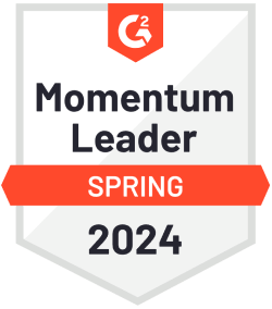 The G2 Momentum Leader badge for Spring 2024.