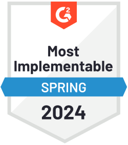The G2 Most Implementable badge for Spring 2024.