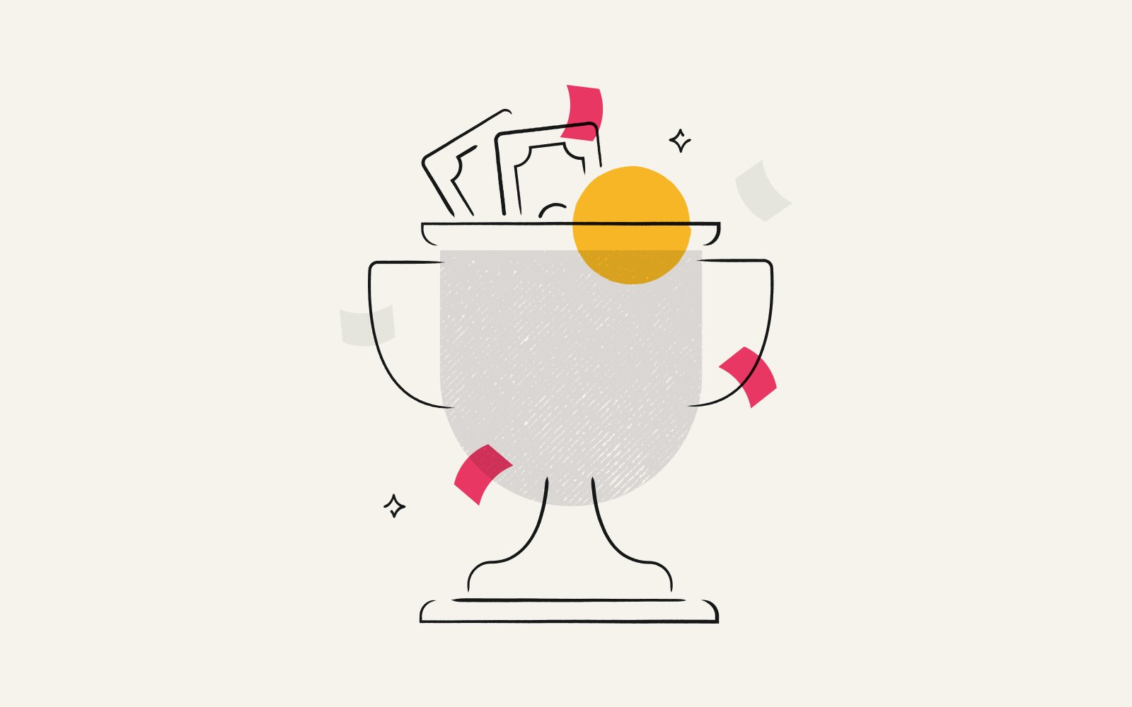 A trophy with an employee bonus inside.