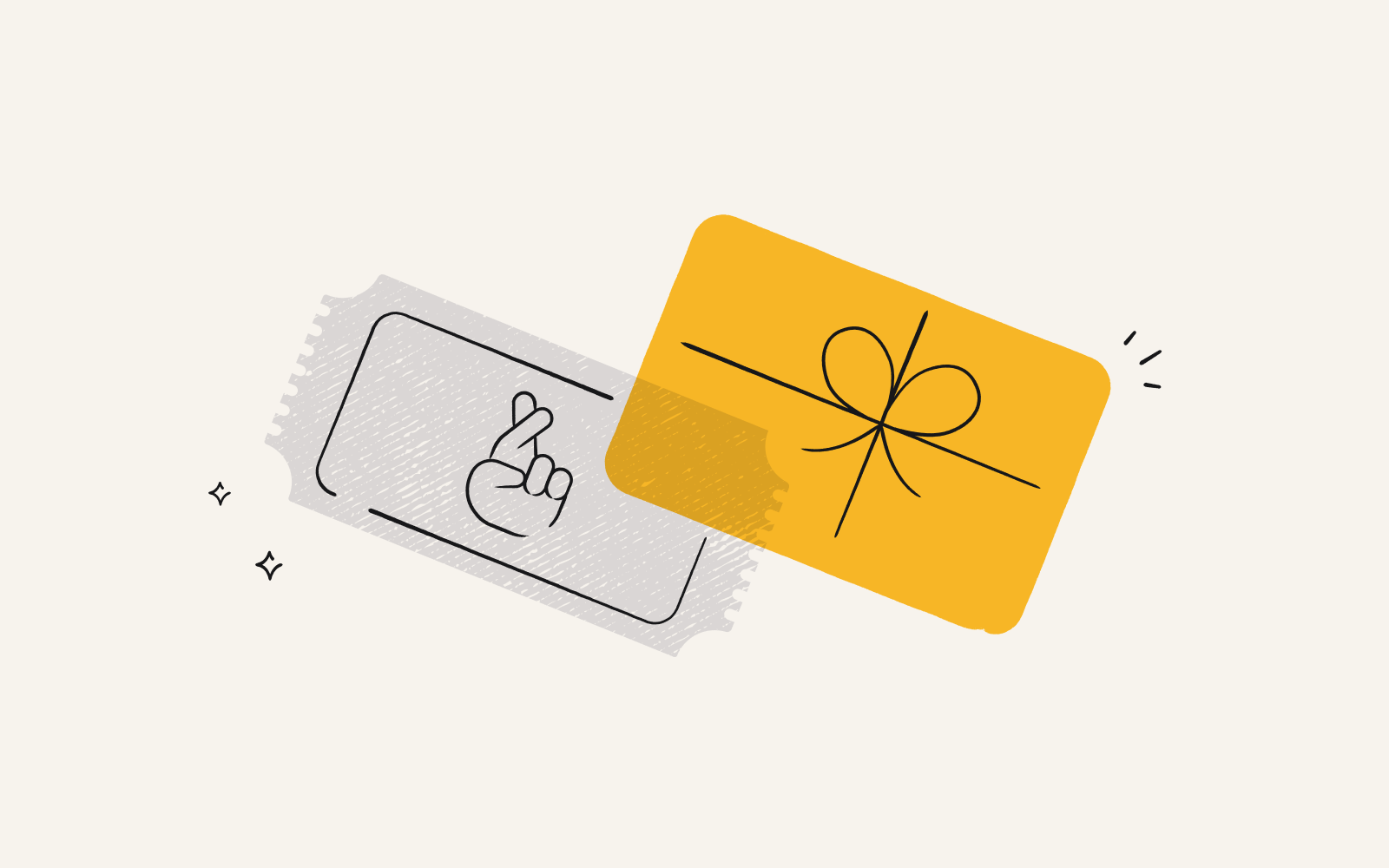 A lottery ticket and an incentive representing contests and sweepstakes.