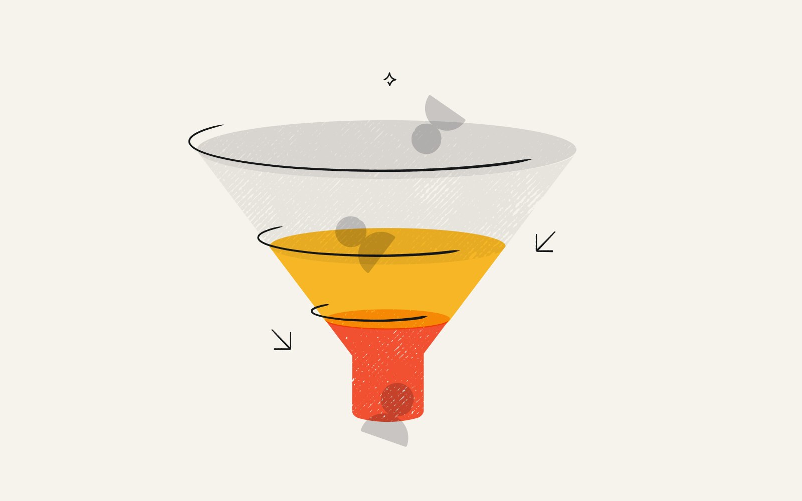 An illustration of the marketing funnel.