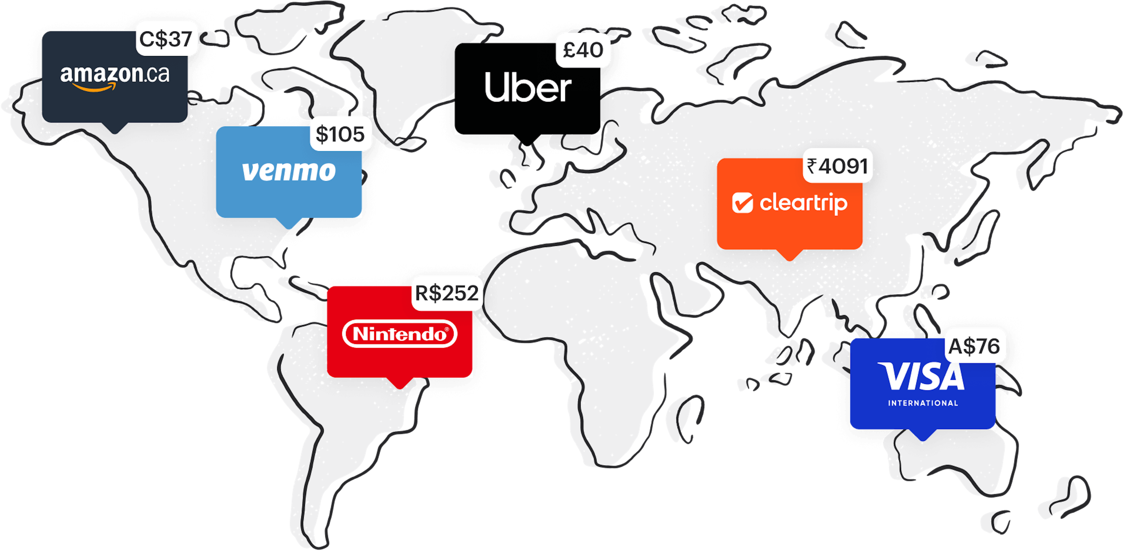 Map With Gift Cards
