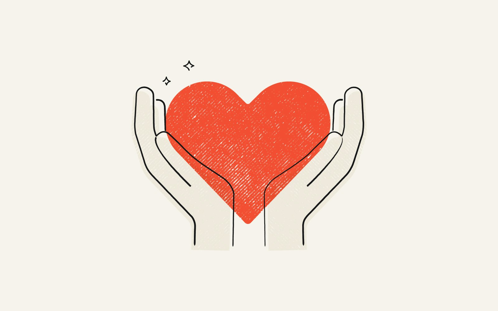 Hands holding a heart, representing employee recognition, appreciation, and engagement.