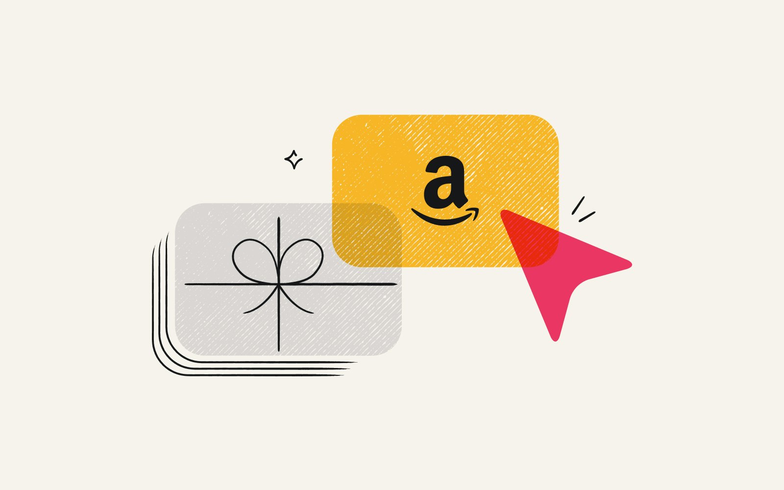 Two stacks of gift cards, one an Amazon card, representing options for employee gifts