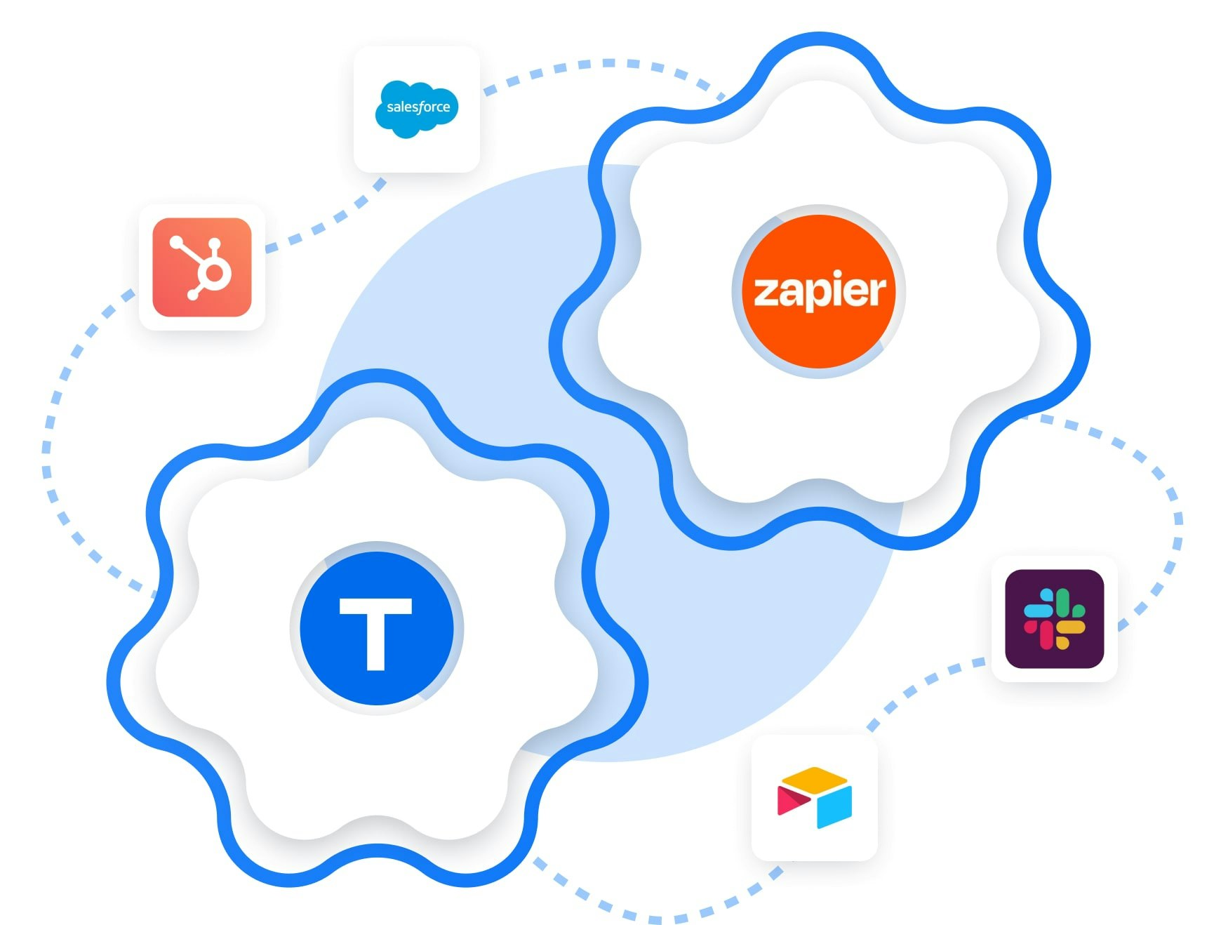 Zapier illustration showing interconnected apps and services