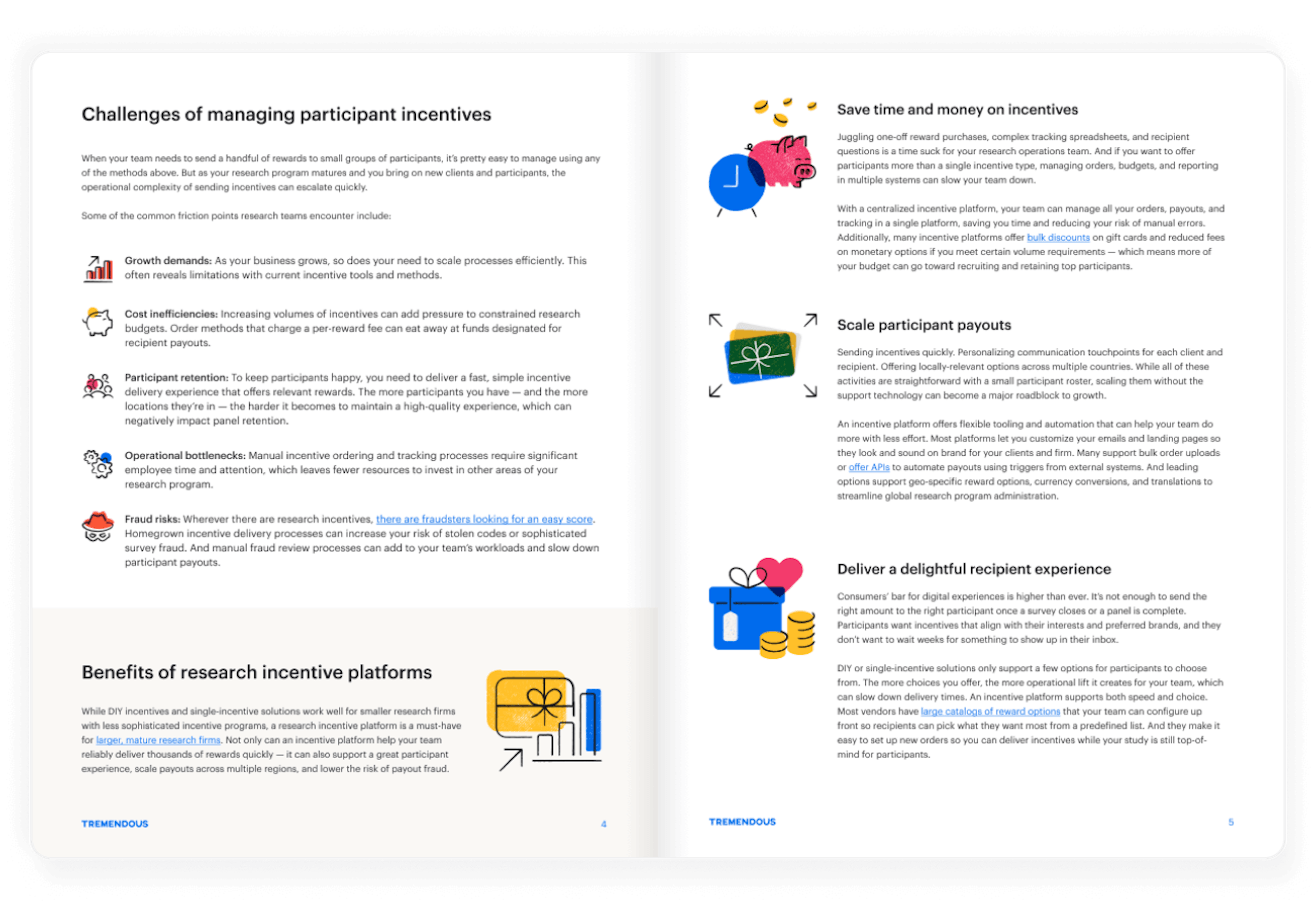 Interior spread from the researcher's guide to incentive platforms