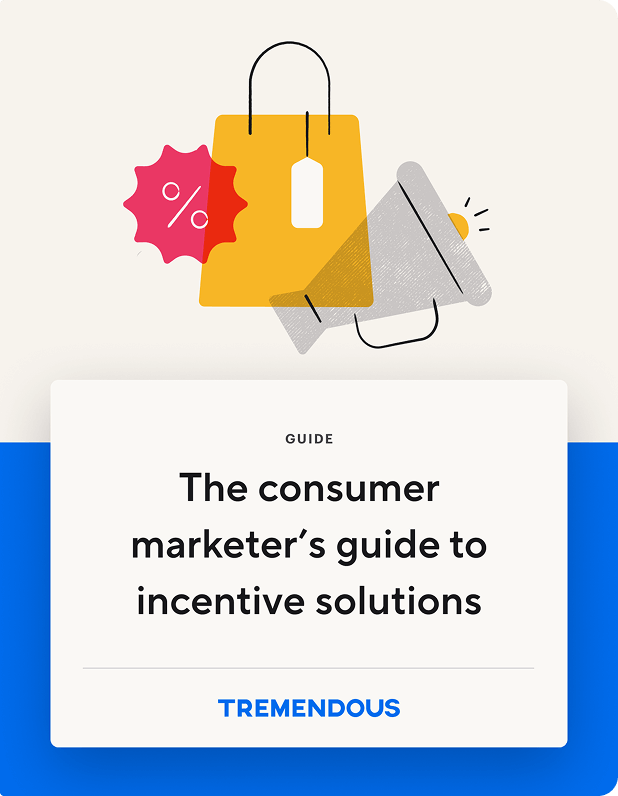 Illustration of a shopping bag, megaphone, and discount tag