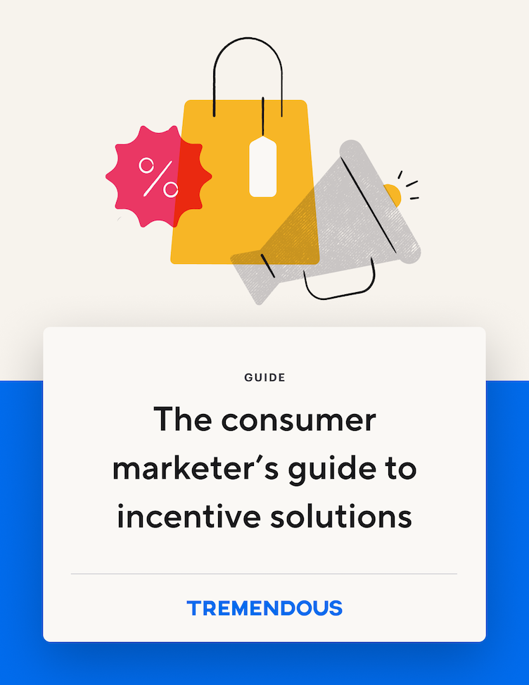 Illustration of a shopping bag, megaphone, and discount tag