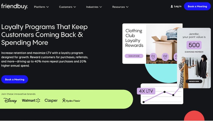 A screenshot of the Friendbuy home page.