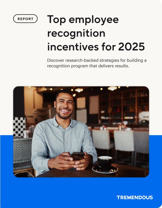 The cover page of the Top employee recognition incentives for 2025 report.