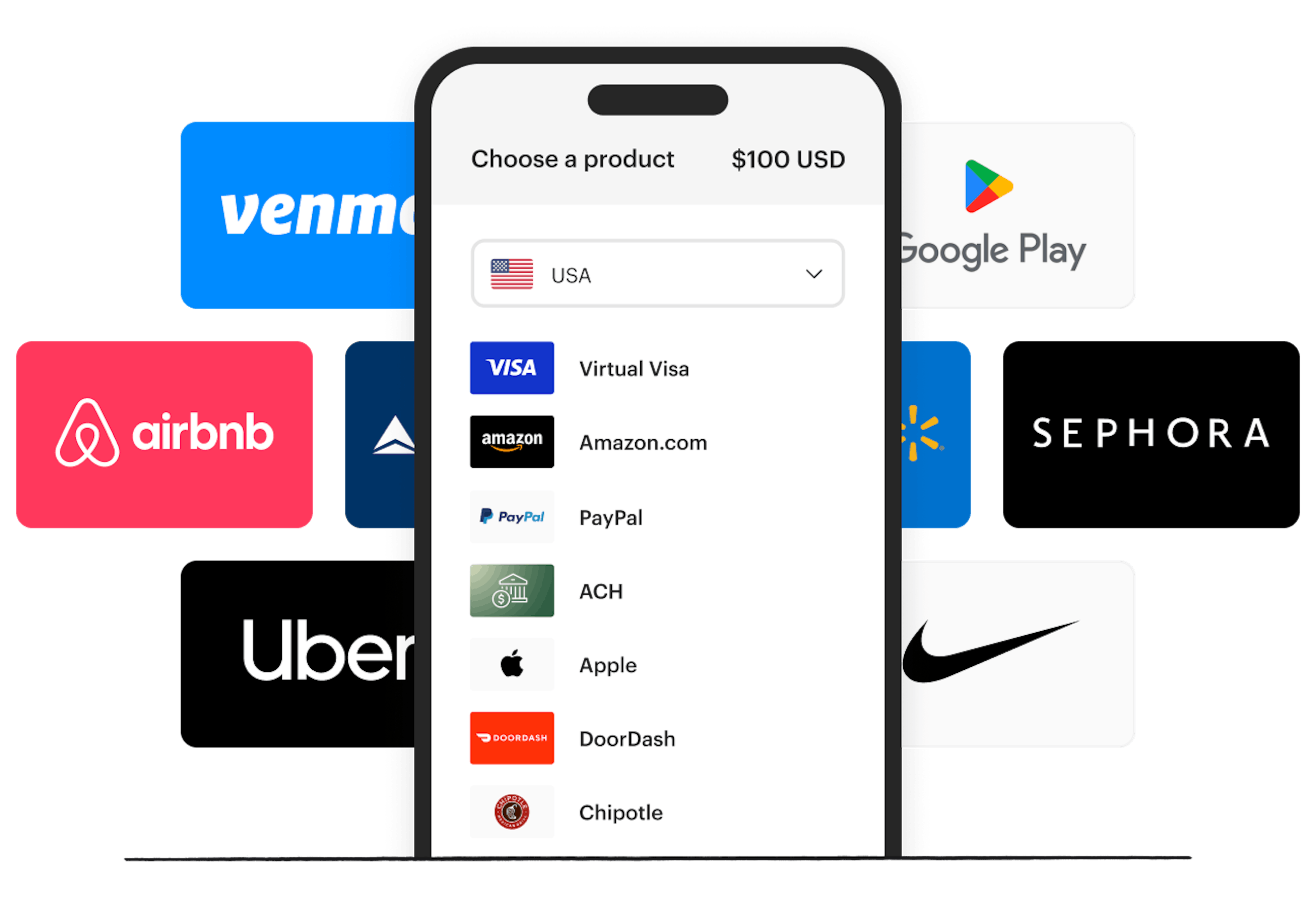 An illustration of selecting reward options through Tremendous.