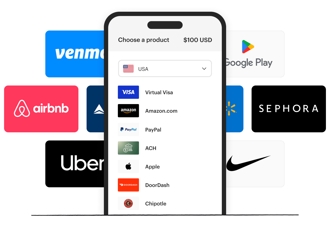 An illustration of selecting reward options through Tremendous.