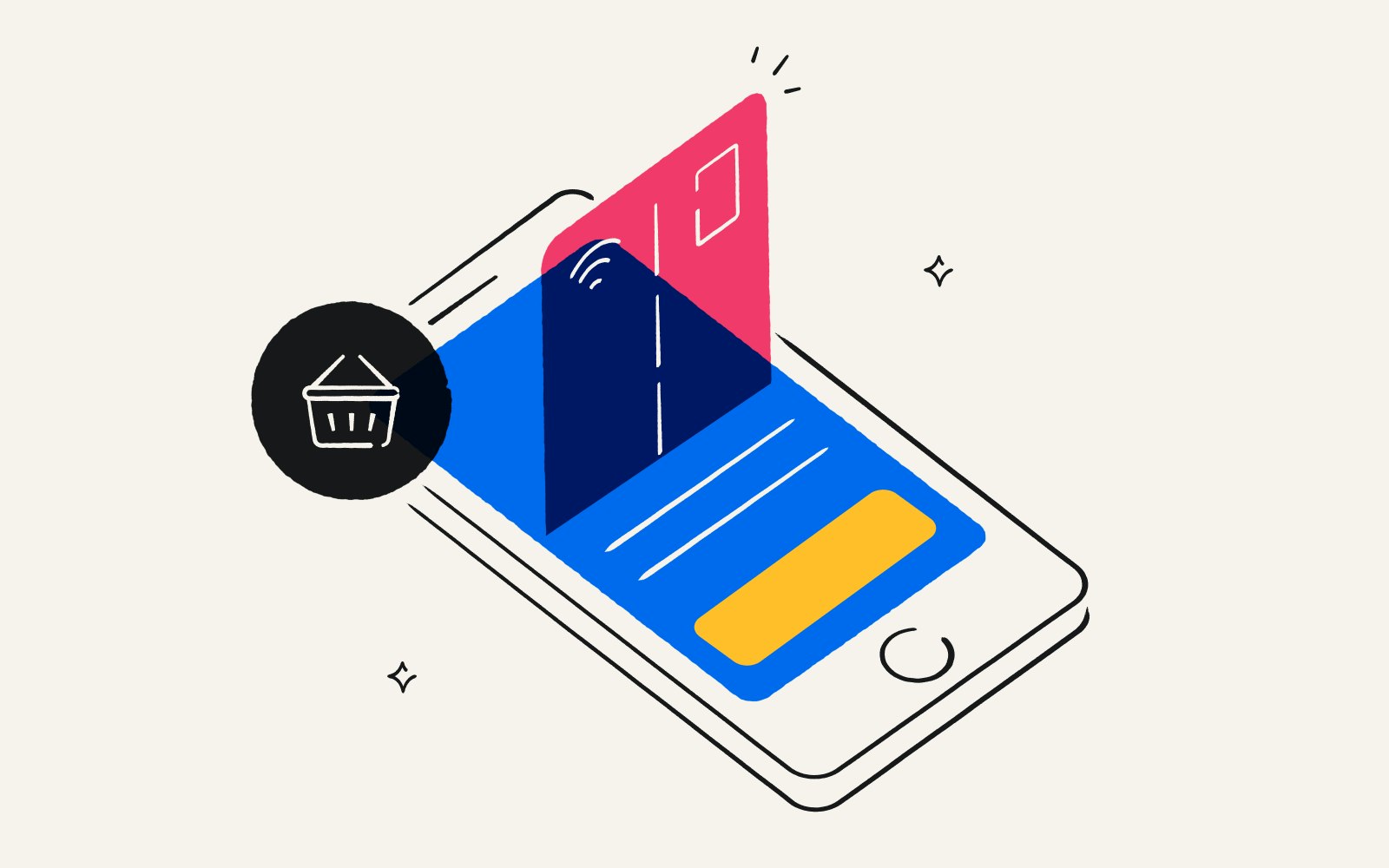 illustration of card going into a cell phone