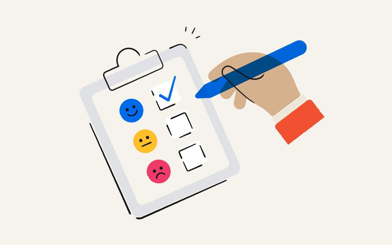 An illustration of a patient satisfaction survey.
