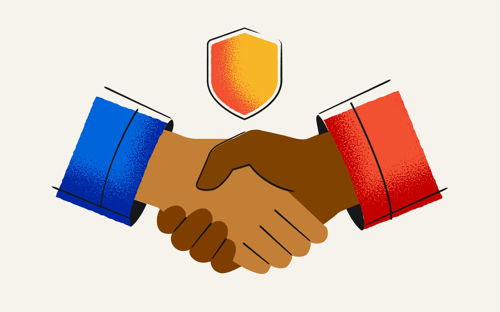 An illustration of a handshake.