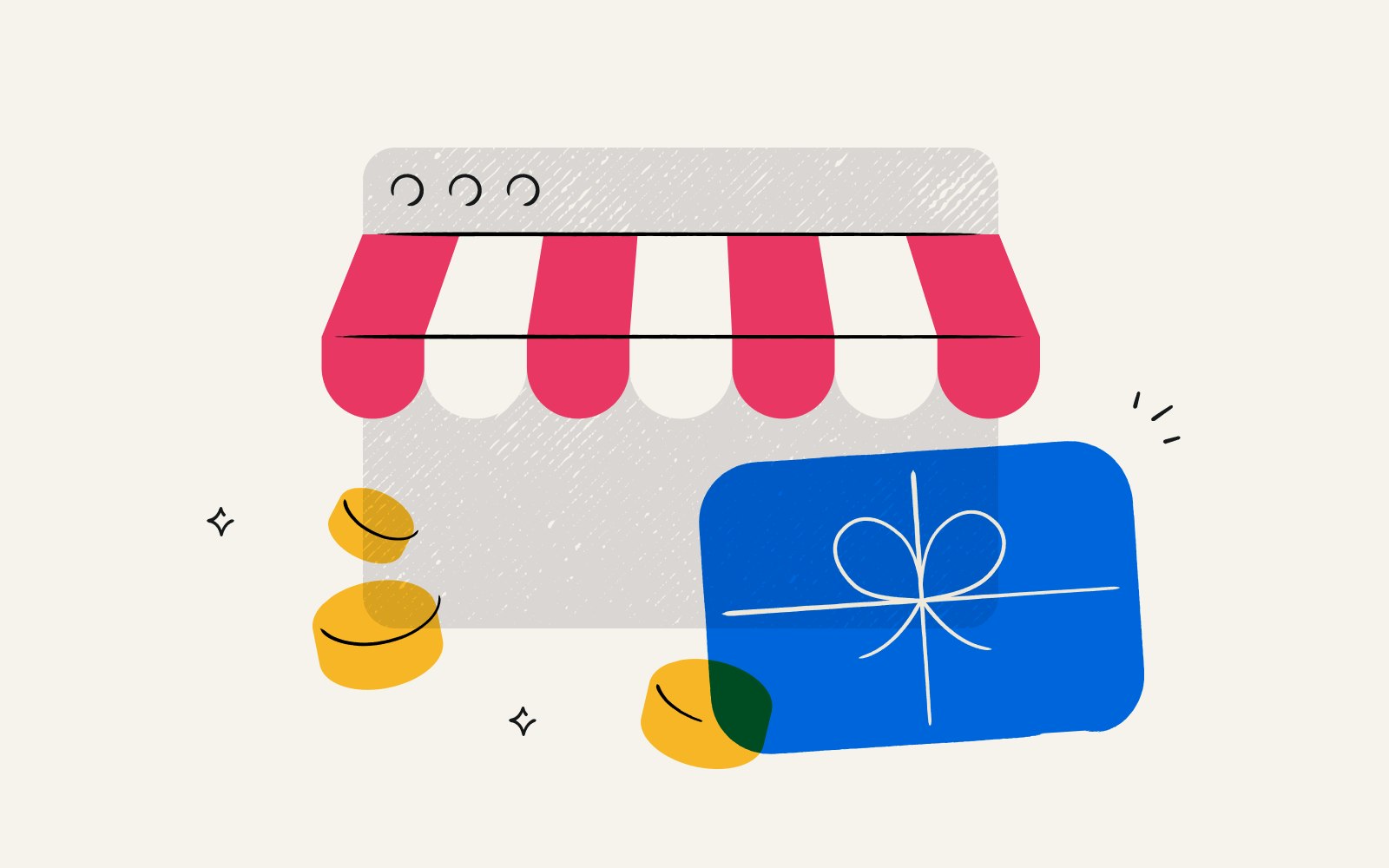 An illustration of a gift card vendor.