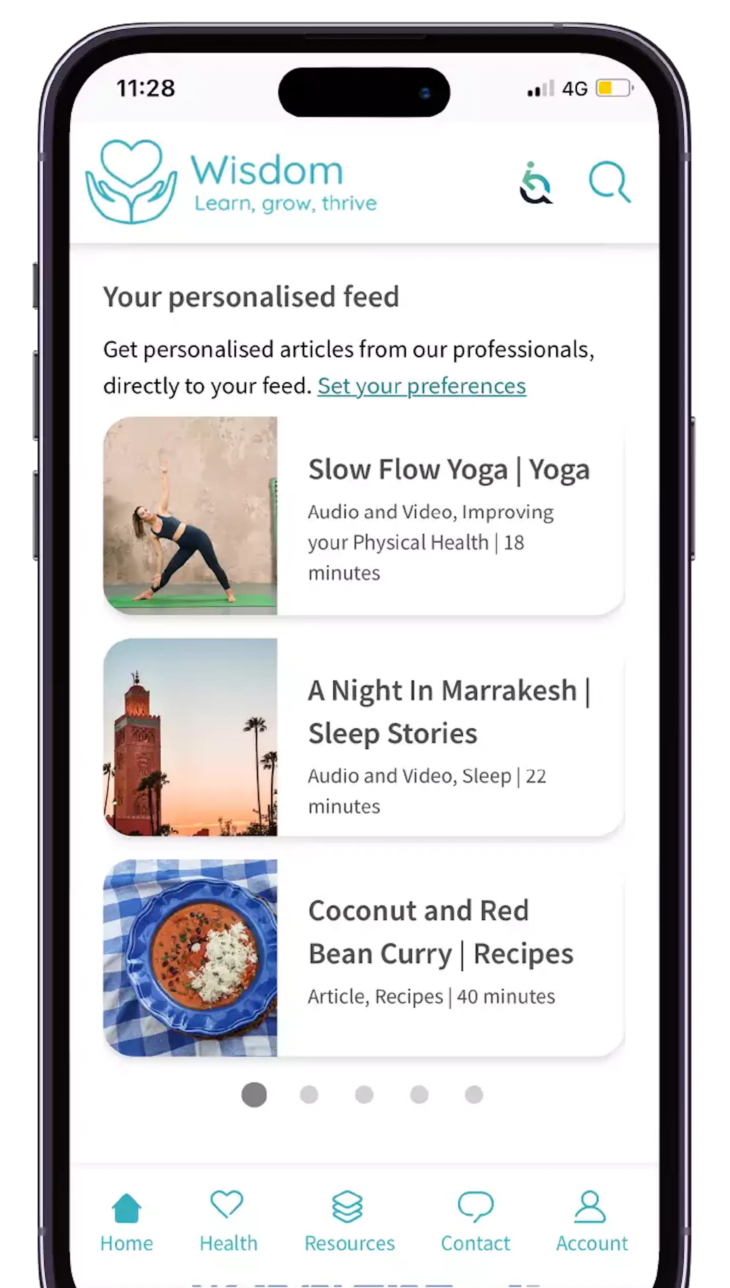 Wisdom App Personalised feeds - Wisdom App