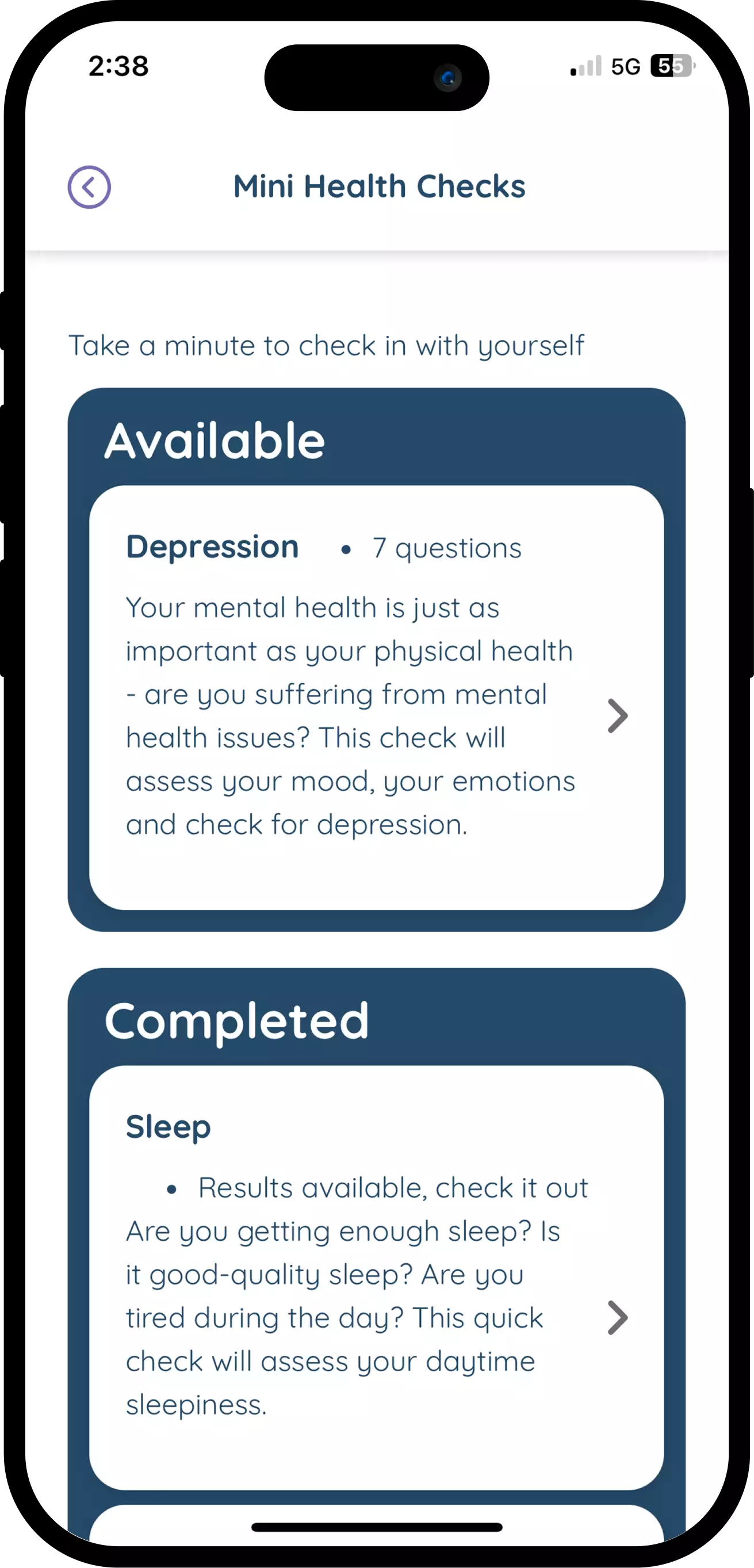 Wisdom App - Mini Health Checks