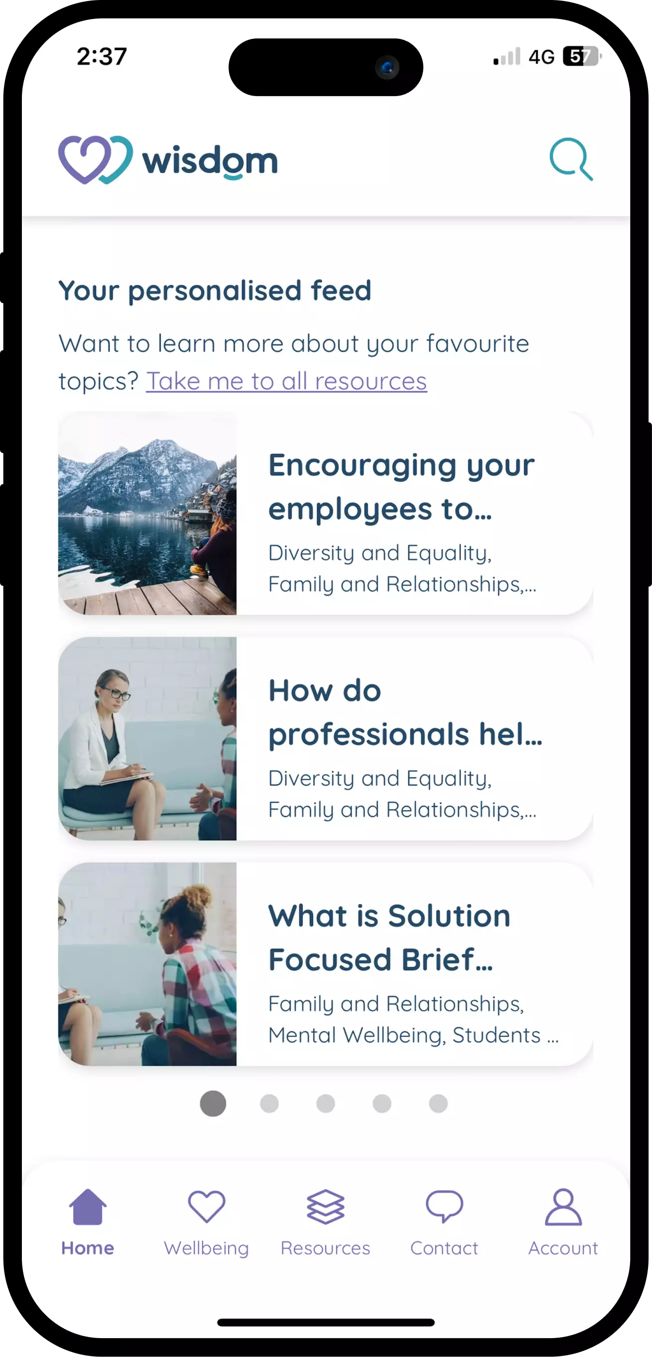 Wisdom App - Personalised Feeds