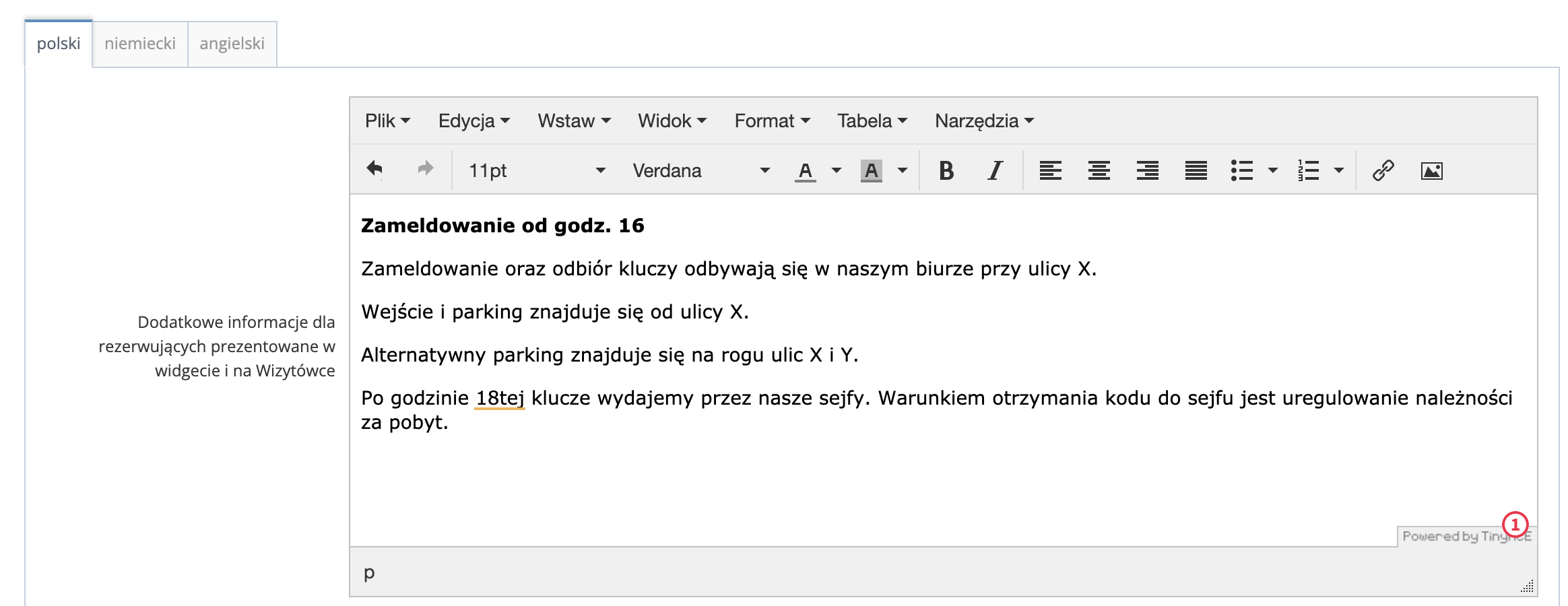 wprowadzanie ustawień