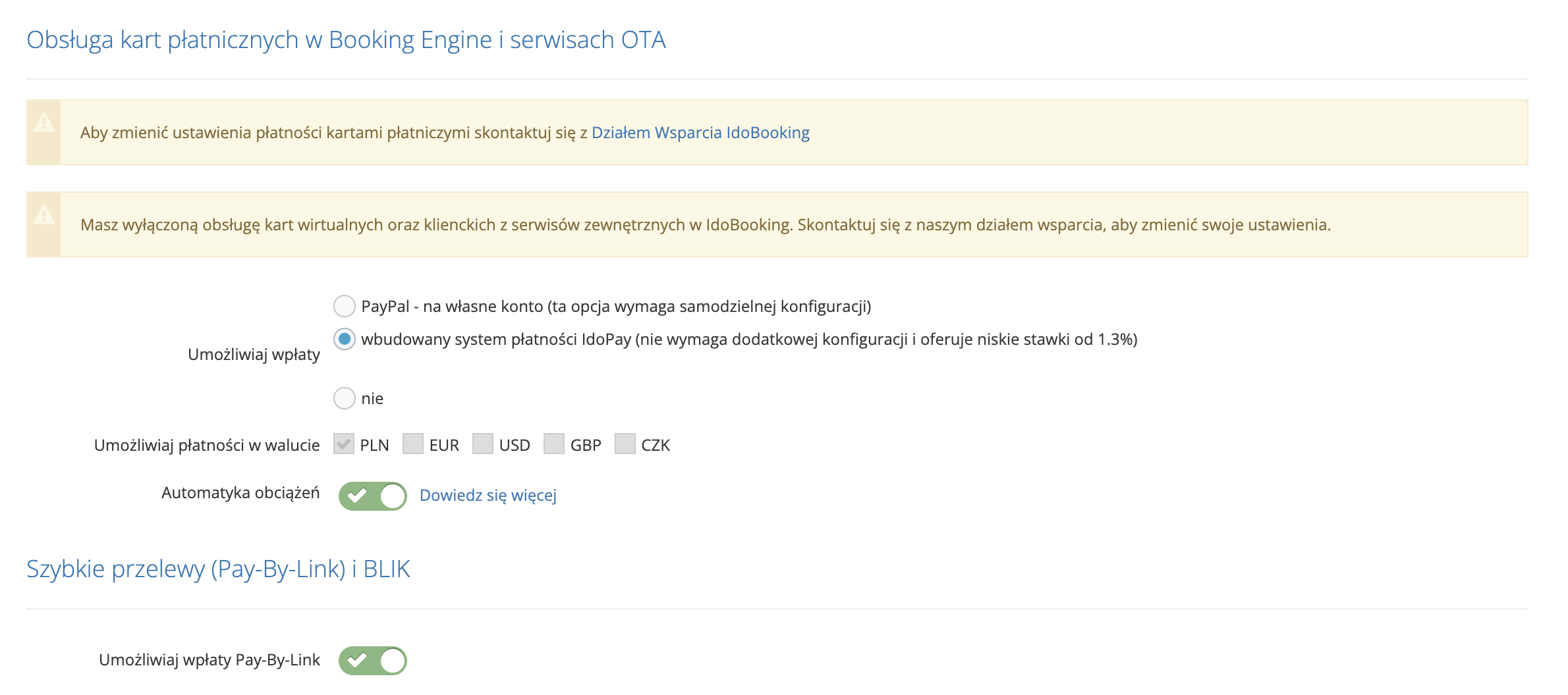 Ustawienie możliwości dokonywania płatności kartą w Booking Engine i wybranych serwisach w ramach połączenia z Channel Managerem
