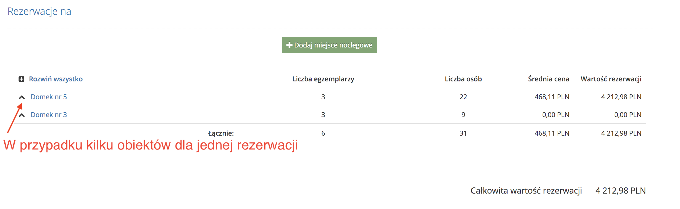 Karta rezerwacji zmiana ceny