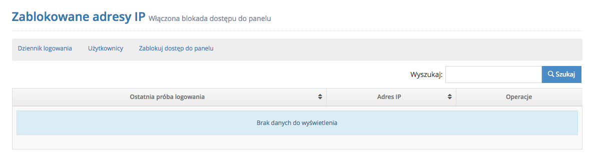Lista zablokowanych adresów IP
