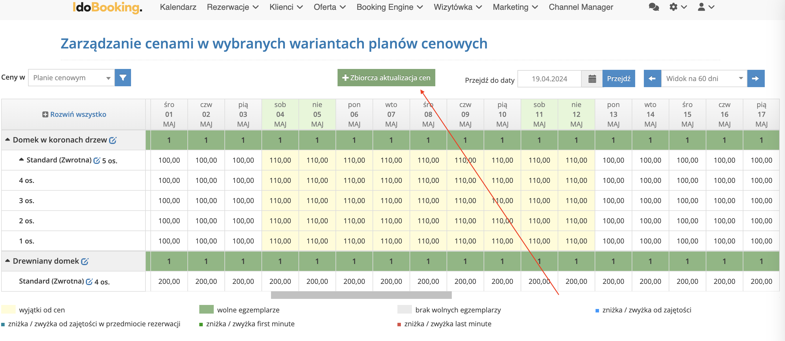 Zarządzanie cenami - zbiorcza aktualizacja cen