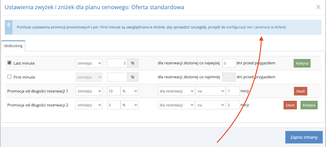 Konfiguracja Last, First minute dla integracji z Airbnb