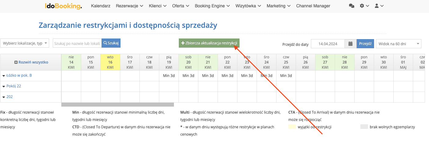 Zbiorcza aktualizacja restrykcji