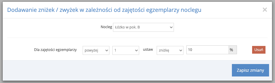 Zniżki i zwyżki od długości rezerwacji - konfiguracja