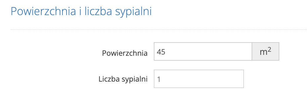 Miejsca noclegowe - powierzchnia