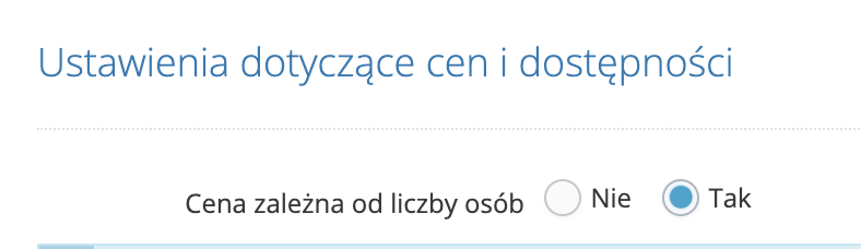 Miejsca noclegowe - cena za osoby