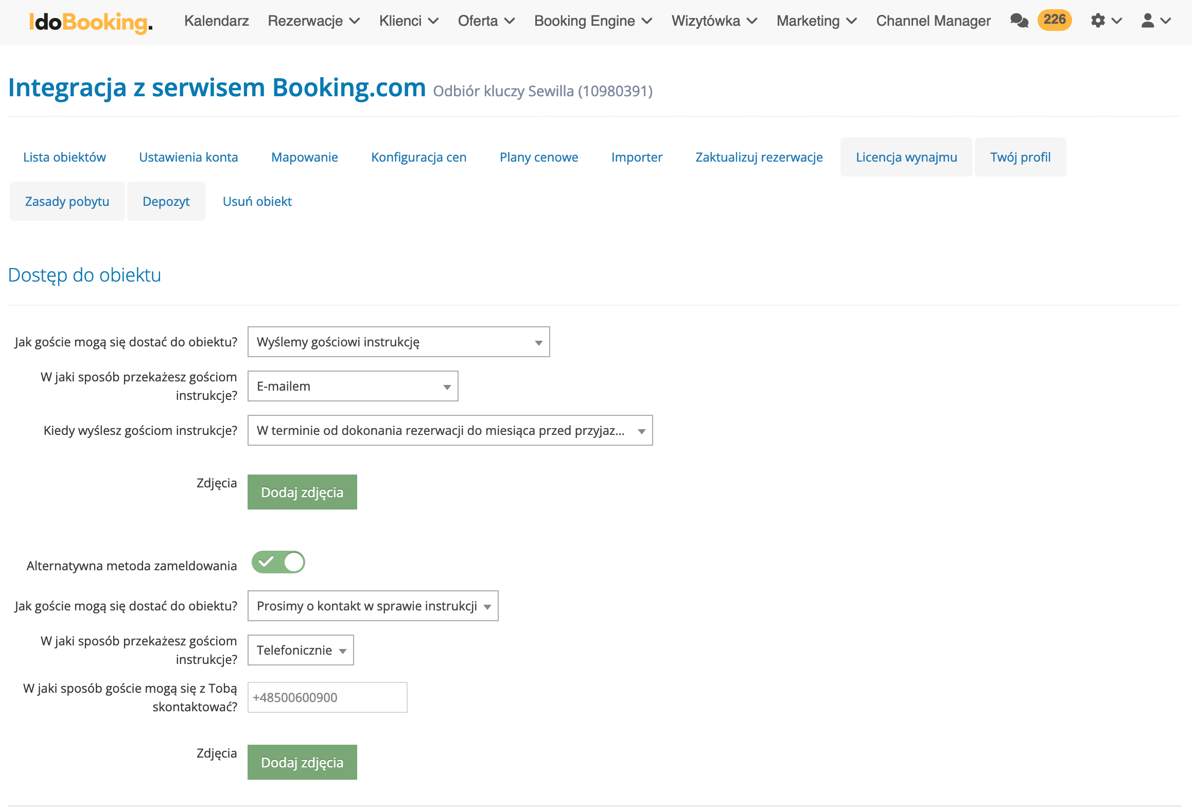 klucze booking