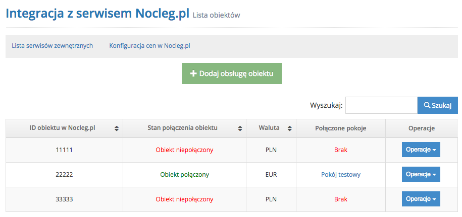 mapowanie noclegi