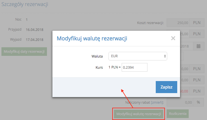 Modyfikowanie waluty