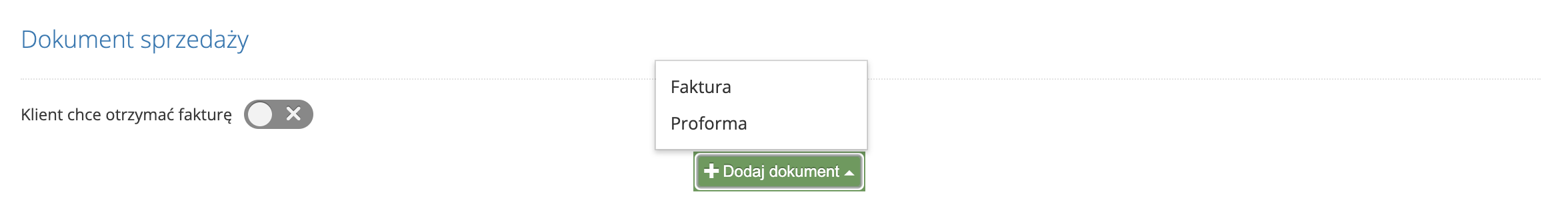 Faktury - karta rezerwacji