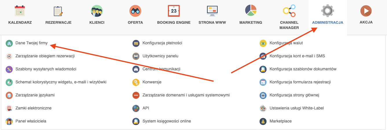 Administracja - dane Twojej firmy