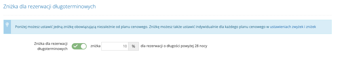 Rezerwacje długoterminowe - zniżki