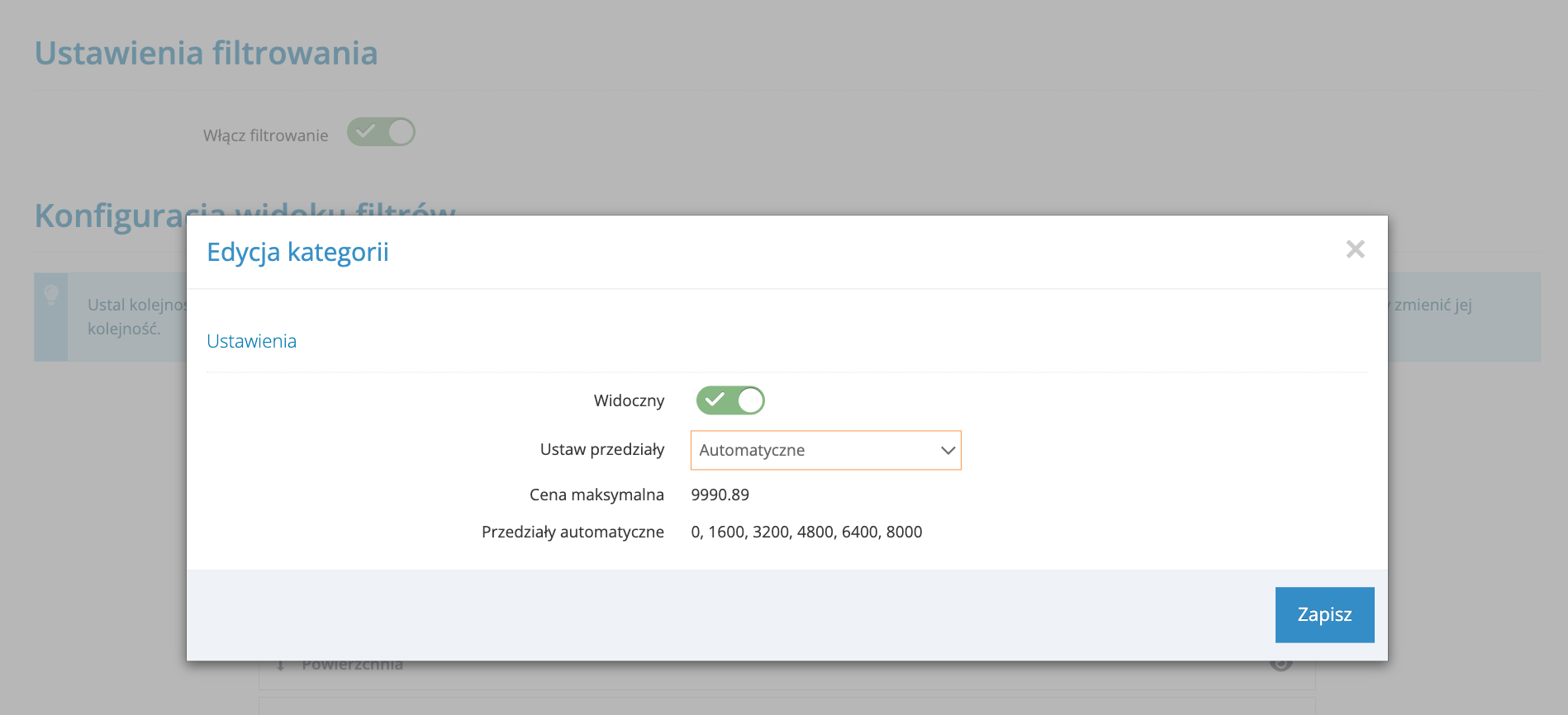 Booking Engine - zakres cenowy